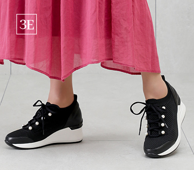 パールデザインニットスニーカー