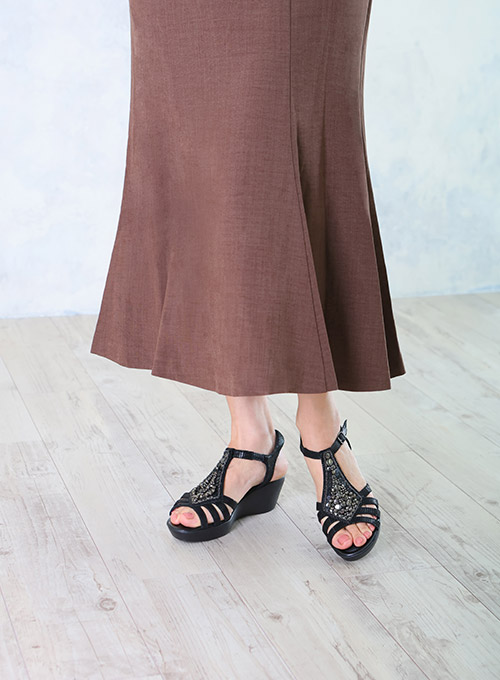 軽量スパンコールビジューサンダル