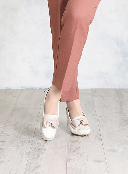 グログランリボンモカシンシューズ