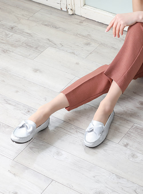 グログランリボンモカシンシューズ