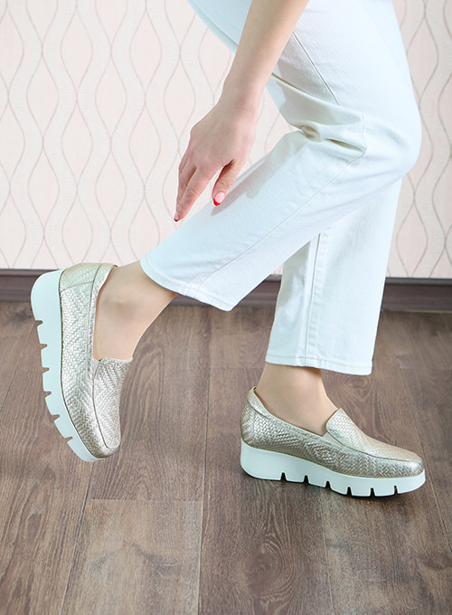 イタリアンレザー厚底スリッポン